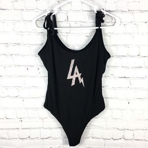 LA hearts tank top bodysuit black medium